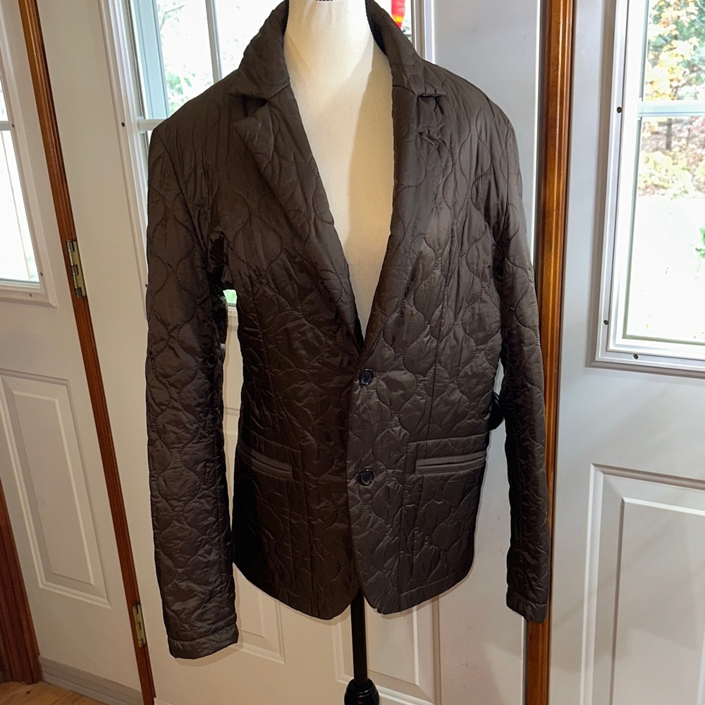 Hugo Boss Quilted Jacket in Brown and Gray